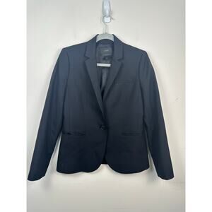 J. Crew 100% Wool Black Single Button Super 120's Blazer Size 6 EUC Career